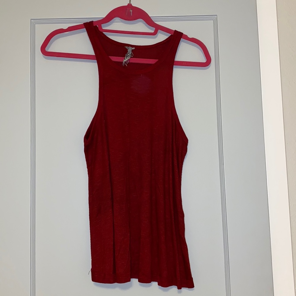 Red free people racerback tank